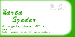 marta szeder business card